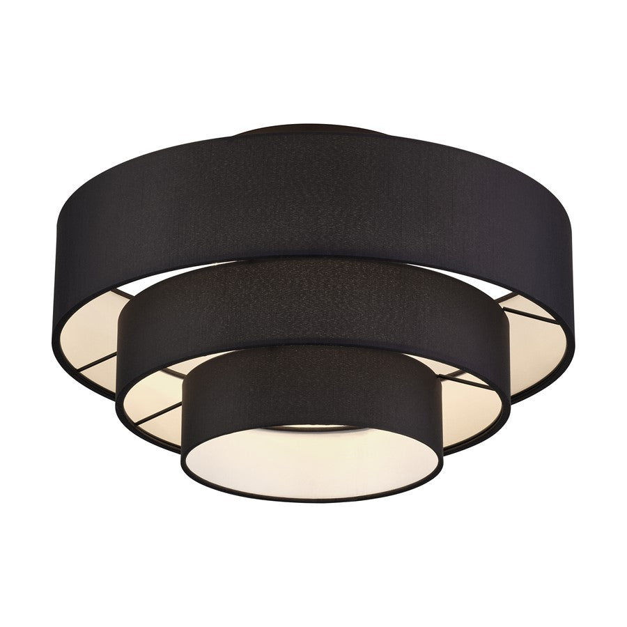 Livex Bainbridge 4Lt Extra Large Semi-Flush, Black/Black/White