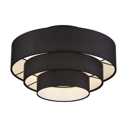 Livex Bainbridge 4Lt Extra Large Semi-Flush, Black/Black/White