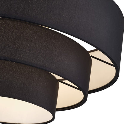 Livex Bainbridge 4Lt Extra Large Semi-Flush, Black/Black/White