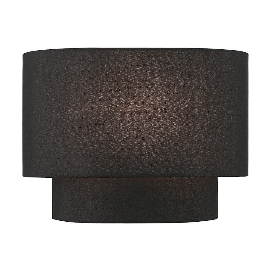 Livex Bainbridge 1 Light ADA Sconce, Black/Black/White