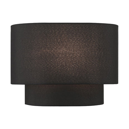 Livex Bainbridge 1 Light ADA Sconce, Black/Black/White