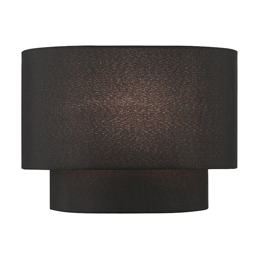 Livex Bainbridge 1 Light ADA Sconce, Black/Black/White