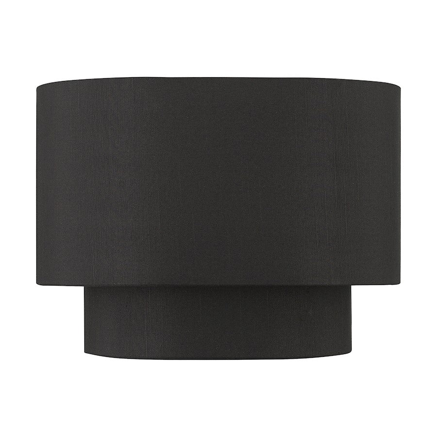 Livex Bainbridge 1 Light ADA Sconce, Black/Black/White
