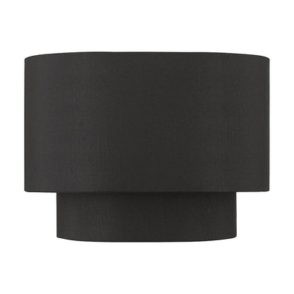 Livex Bainbridge 1 Light ADA Sconce, Black/Black/White
