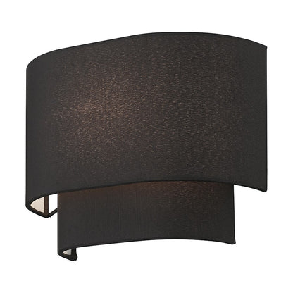 Livex Bainbridge 1 Light ADA Sconce, Black/Black/White