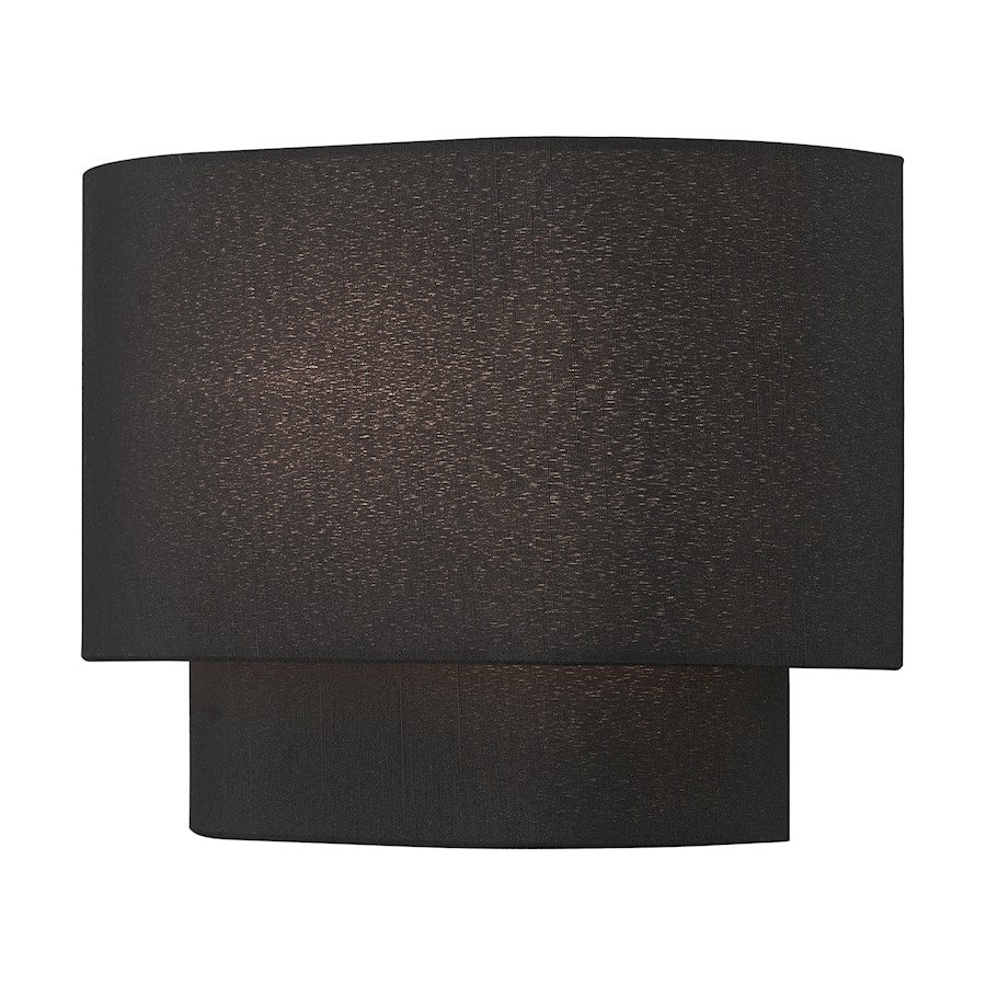 Livex Bainbridge 1 Light ADA Sconce, Black/Black/White