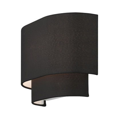 Livex Bainbridge 1 Light ADA Sconce, Black/Black/White