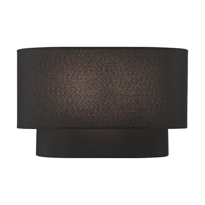 Livex Bainbridge 2 Light ADA Sconce, Black/Black/White