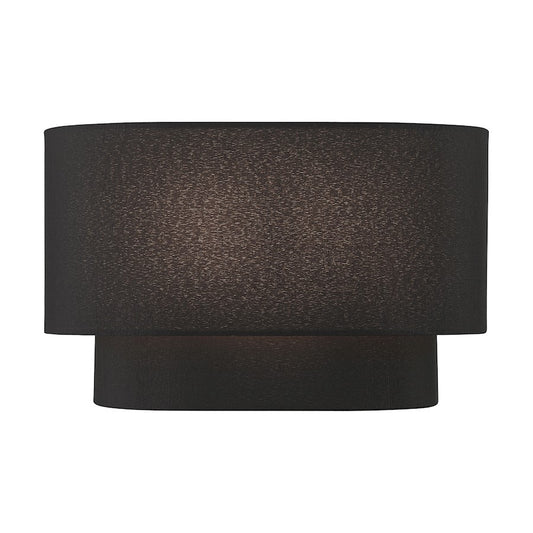 Livex Bainbridge 2 Light ADA Sconce, Black/Black/White