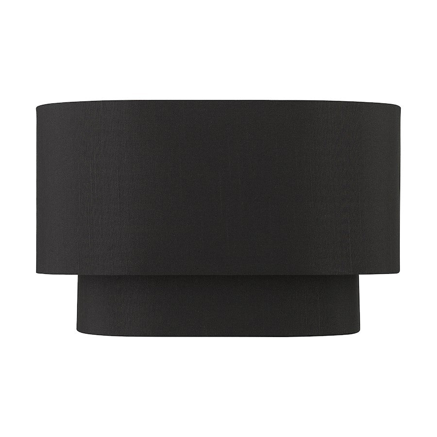 Livex Bainbridge 2 Light ADA Sconce, Black/Black/White
