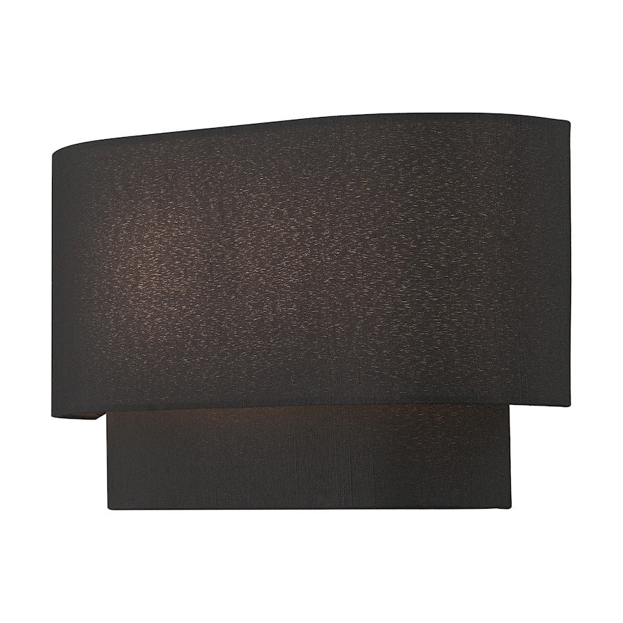 Livex Bainbridge 2 Light ADA Sconce, Black/Black/White