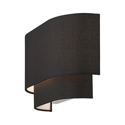 Livex Bainbridge 2 Light ADA Sconce, Black/Black/White