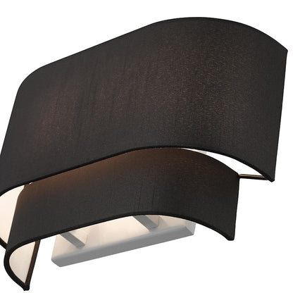 Livex Bainbridge 2 Light ADA Sconce, Black/Black/White