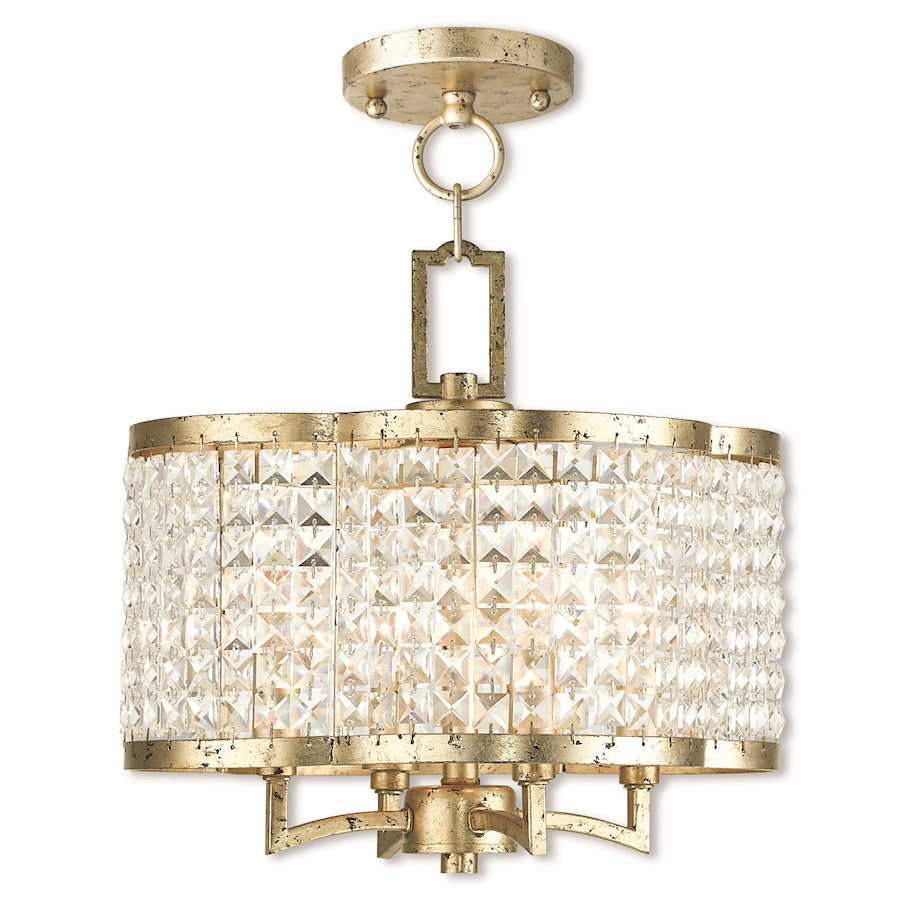 Livex Grammercy 4 Light Convertible Mini Chandelier/Ceiling, Gold