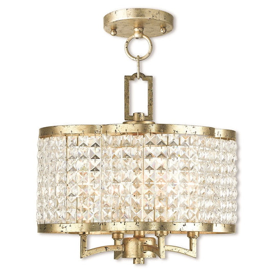 Livex Grammercy 4 Light Convertible Mini Chandelier/Ceiling, Gold