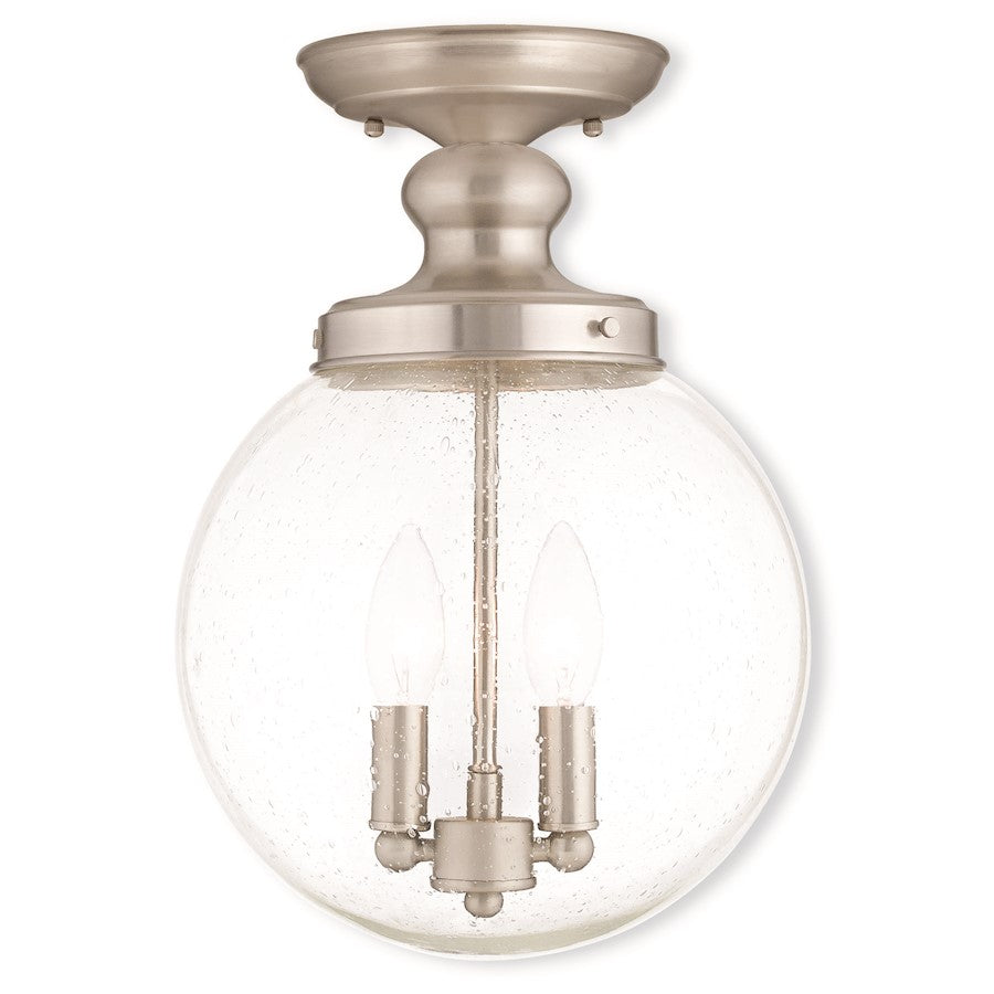Livex Northampton 2 Light Ceiling Mount, Brushed Nickel