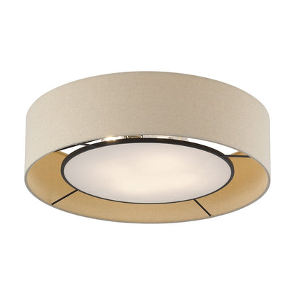 Livex Ellsworth 4Lt Large Semi-Flush, Bronze/Parchment Hardback