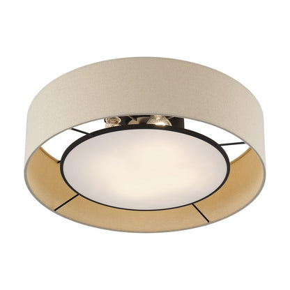 Livex Ellsworth 4Lt Large Semi-Flush, Bronze/Parchment Hardback
