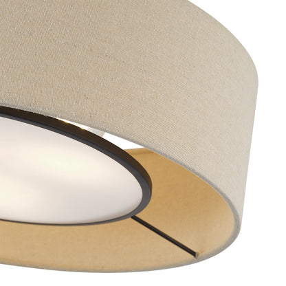 Livex Ellsworth 4Lt Large Semi-Flush, Bronze/Parchment Hardback