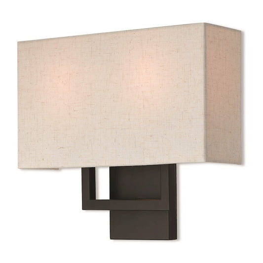 Livex Lighting Pierson 2 Light Wall Sconce in Bronze, 13"w x 11.75"h