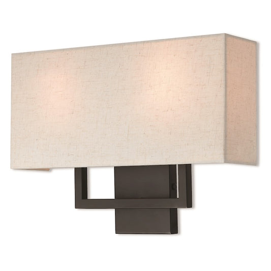Livex Lighting Pierson 2 Light Wall Sconce in Bronze, 16"w x 12"h