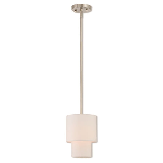 Livex Lighting Claremont 1 Light Mini Pendant in Brushed Nickel