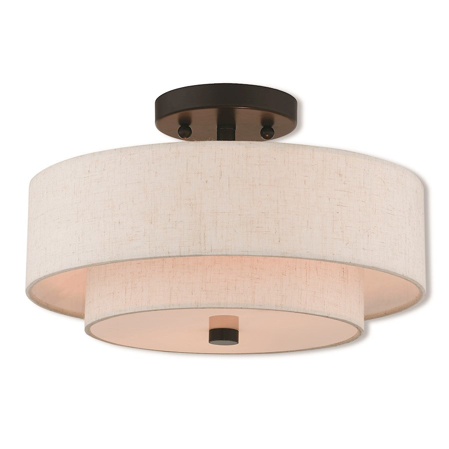 Livex Lighting Claremont 2 Light Flush Mount in English Bronze
