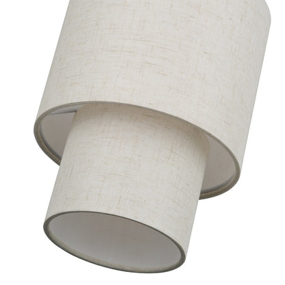 Livex Monroe 1Lt 16" Mini Pendant, Brass/Oatmeal/White