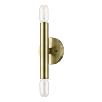 Livex Copenhagen 2 Light ADA 9.8" Wall Sconce, Antique Brass