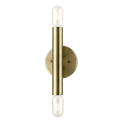 Livex Copenhagen 2 Light ADA 9.8" Wall Sconce, Antique Brass