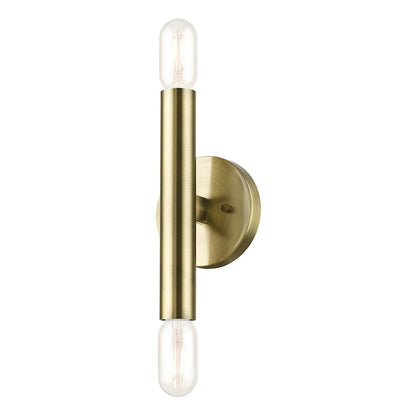 Livex Copenhagen 2 Light ADA 9.8" Wall Sconce, Antique Brass
