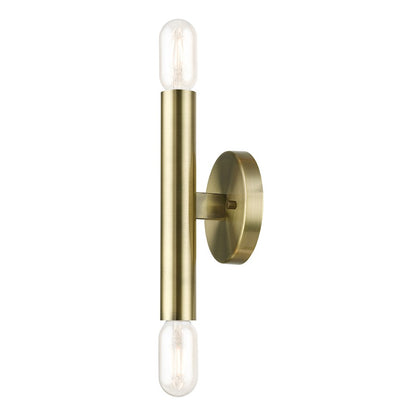 Livex Copenhagen 2 Light ADA 9.8" Wall Sconce, Antique Brass