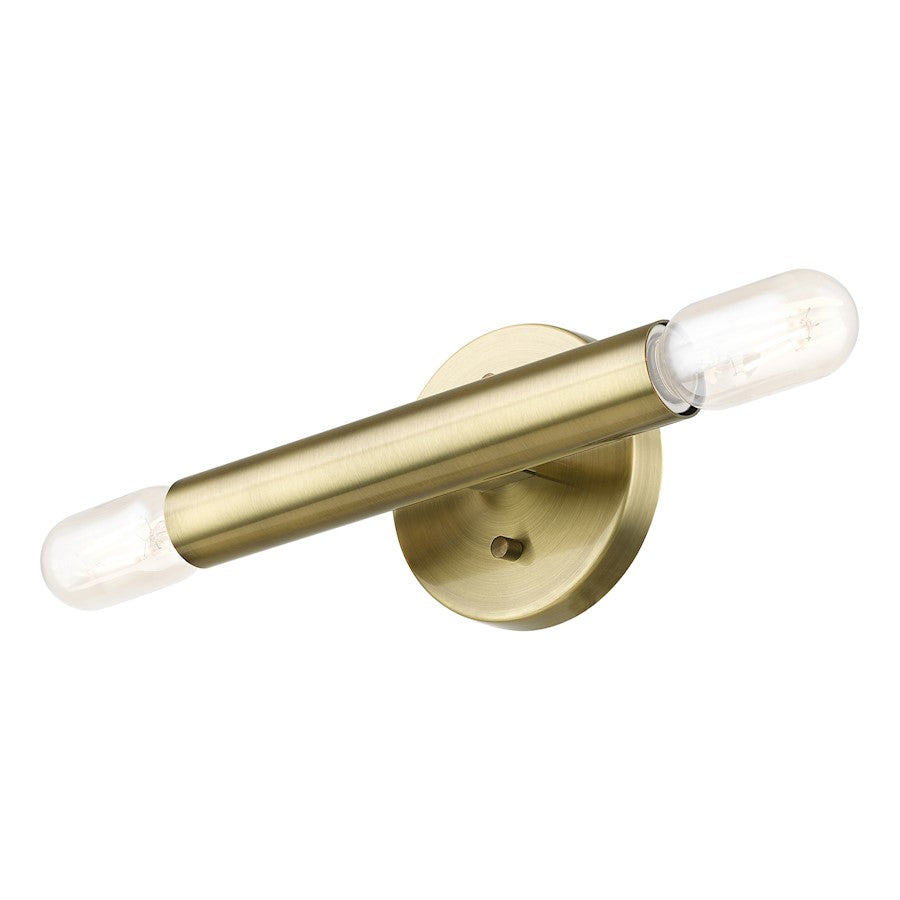 Livex Copenhagen 2 Light ADA 9.8" Wall Sconce, Antique Brass