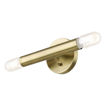 Livex Copenhagen 2 Light ADA 9.8" Wall Sconce, Antique Brass