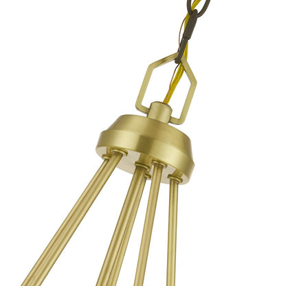 Livex Beckett 5 Light Chandelier, Brass/Bronze/Rounded Clear Square