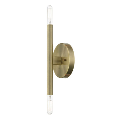 Livex Copenhagen 2 Light ADA 10" Wall Sconce, Antique Brass