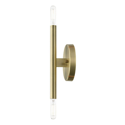 Livex Copenhagen 2 Light ADA 10" Wall Sconce, Antique Brass