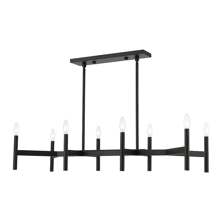 Livex Copenhagen 8 Light Linear Chandelier, Black