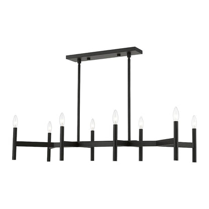 Livex Copenhagen 8 Light Linear Chandelier, Black