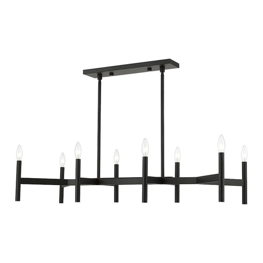 Livex Copenhagen 8 Light Linear Chandelier, Black