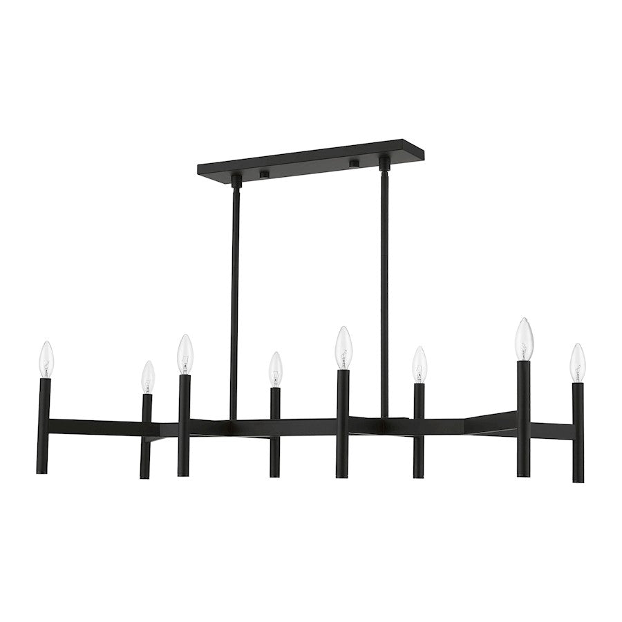 Livex Copenhagen 8 Light Linear Chandelier, Black