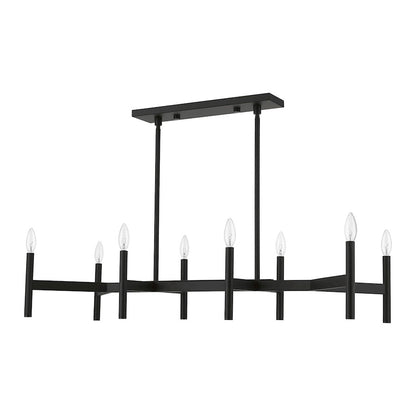 Livex Copenhagen 8 Light Linear Chandelier, Black