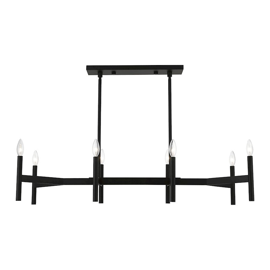 Livex Copenhagen 8 Light Linear Chandelier, Black