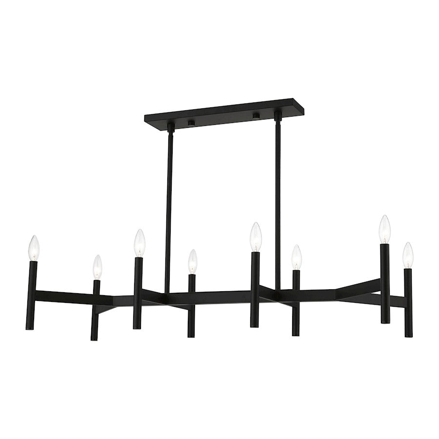 Livex Copenhagen 8 Light Linear Chandelier, Black