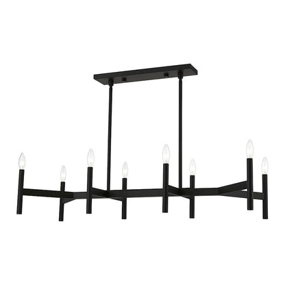 Livex Copenhagen 8 Light Linear Chandelier, Black