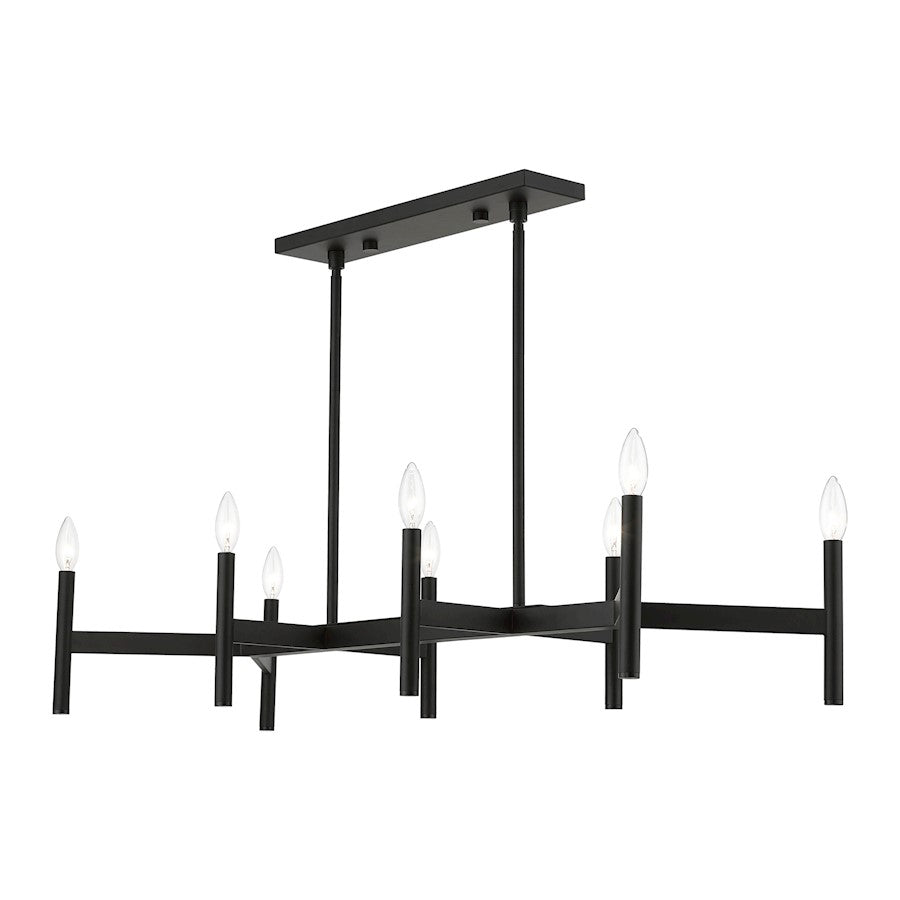 Livex Copenhagen 8 Light Linear Chandelier, Black