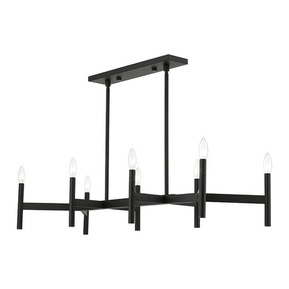 Livex Copenhagen 8 Light Linear Chandelier, Black