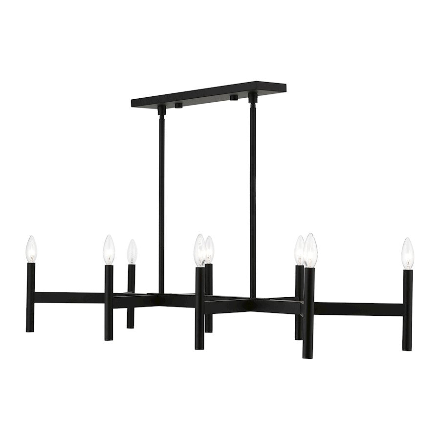Livex Copenhagen 8 Light Linear Chandelier, Black