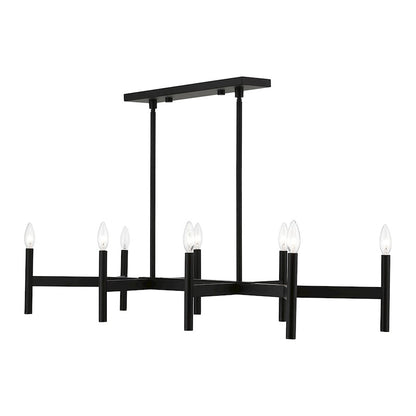 Livex Copenhagen 8 Light Linear Chandelier, Black