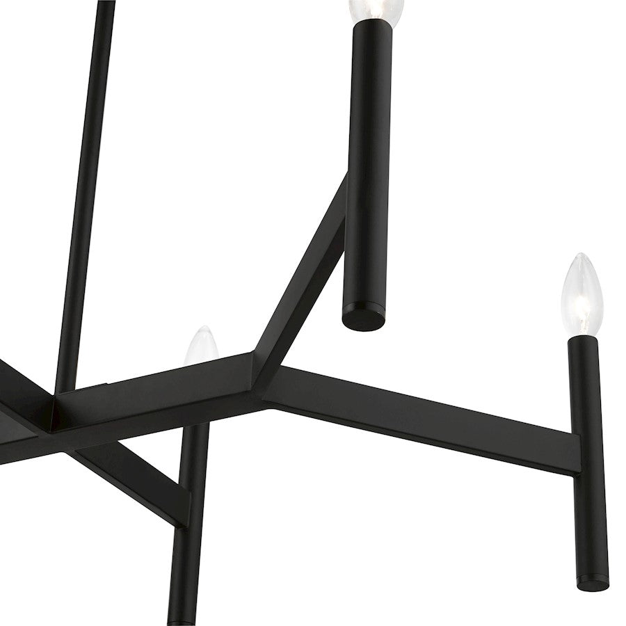Livex Copenhagen 8 Light Linear Chandelier, Black